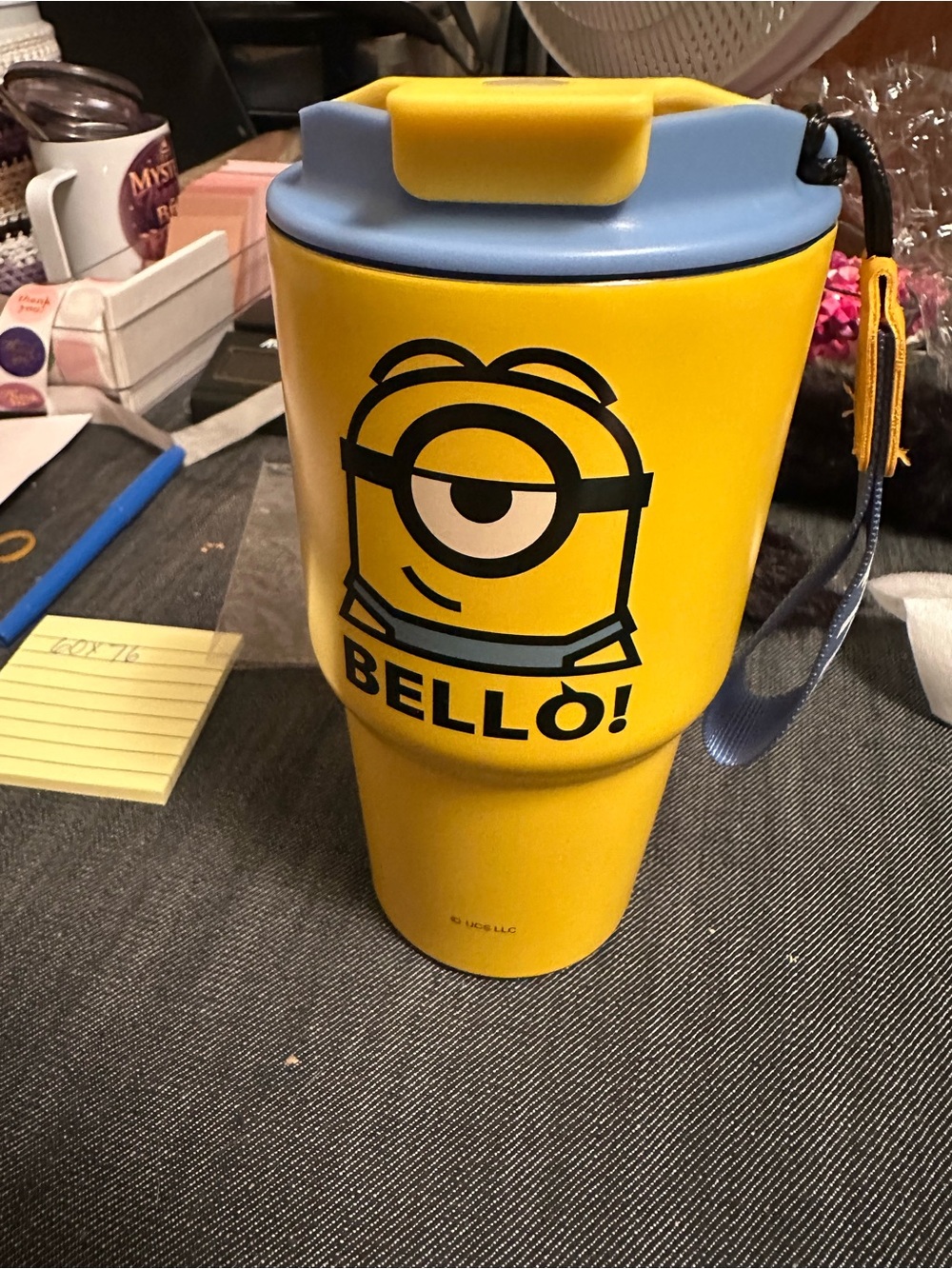 Minions Yellow Travel Cup with Blue Lid - Kids Other Bags